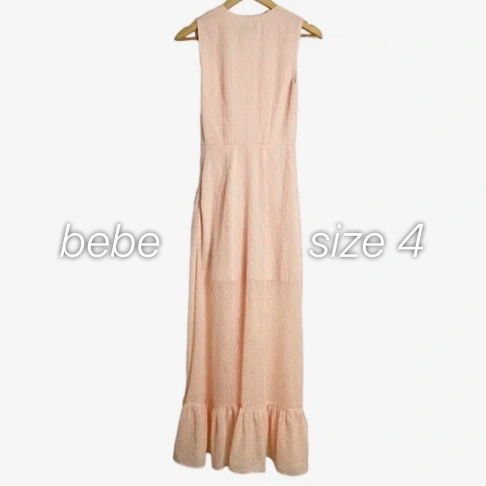 Bebe Faux Wrap Ruffled Front Dress SIZE 4 - Picture 2 of 13